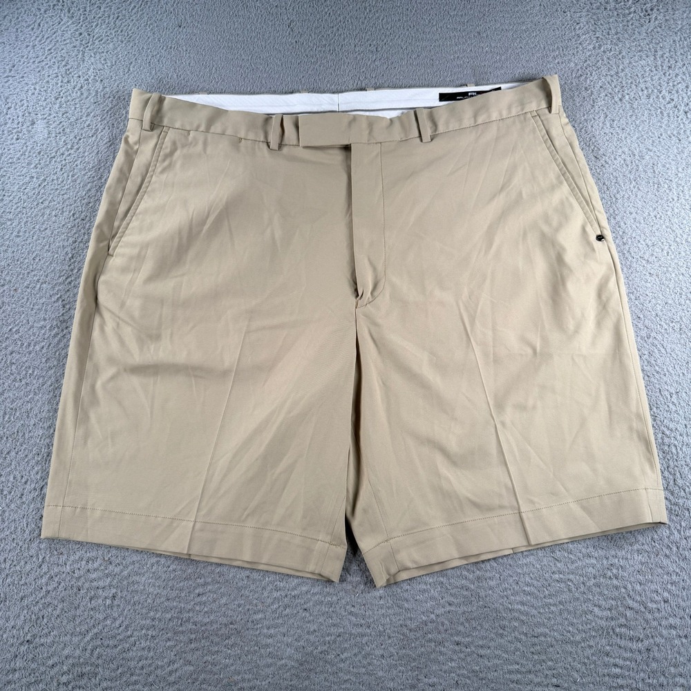 RLX Ralph Lauren Golf Shorts Men 42 Tan 9" Inseam Flat Front Performance Khaki